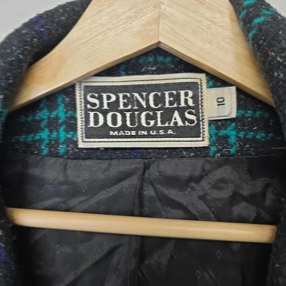 Spencer Douglas Women's Plaid Wool Blend Blazer Coat‎ Size 10 - Picture 3 of 8